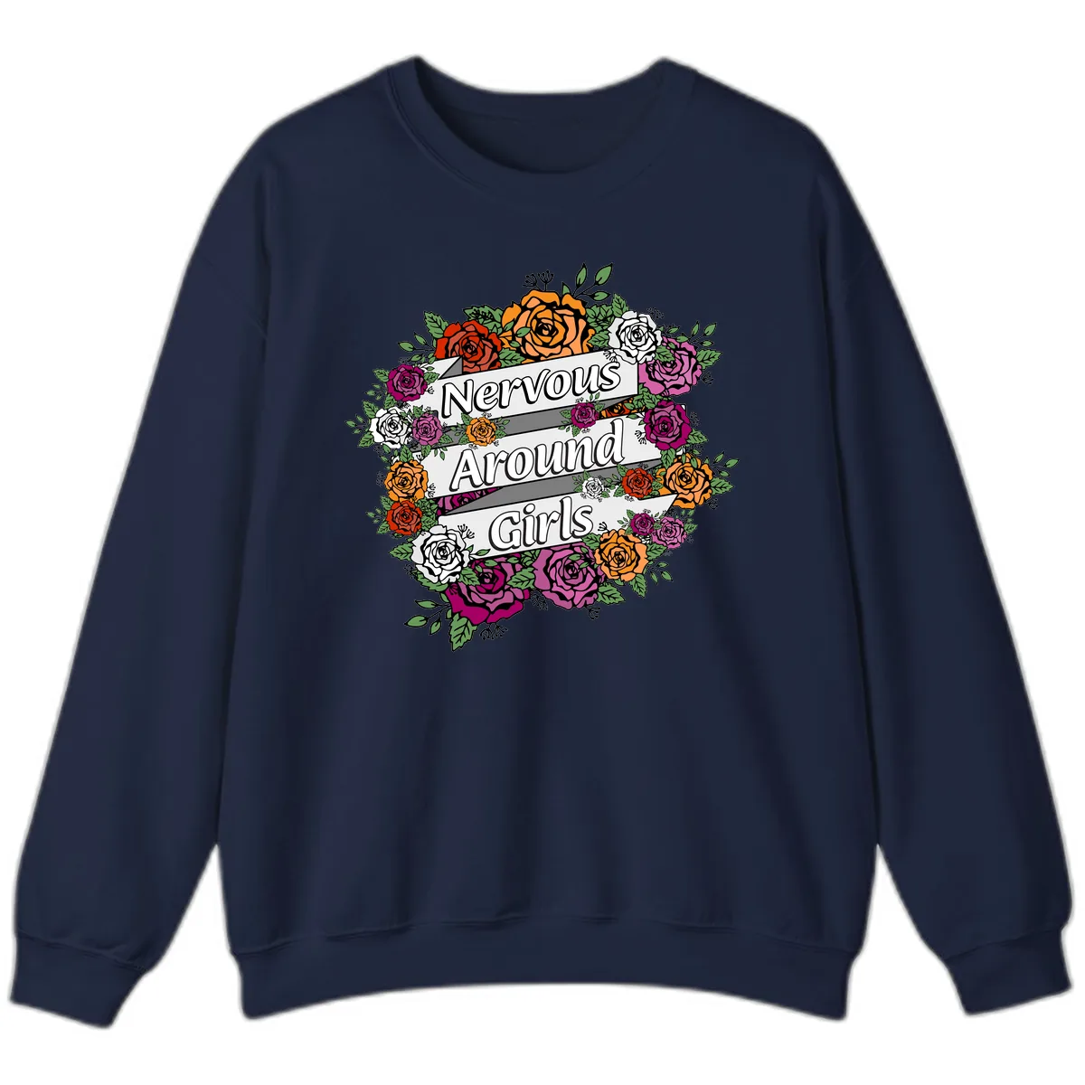 Nervous Around Girls Sweatshirt in Navy