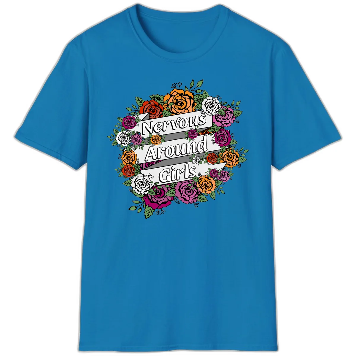Nervous Around Girls T-Shirt in Sapphire