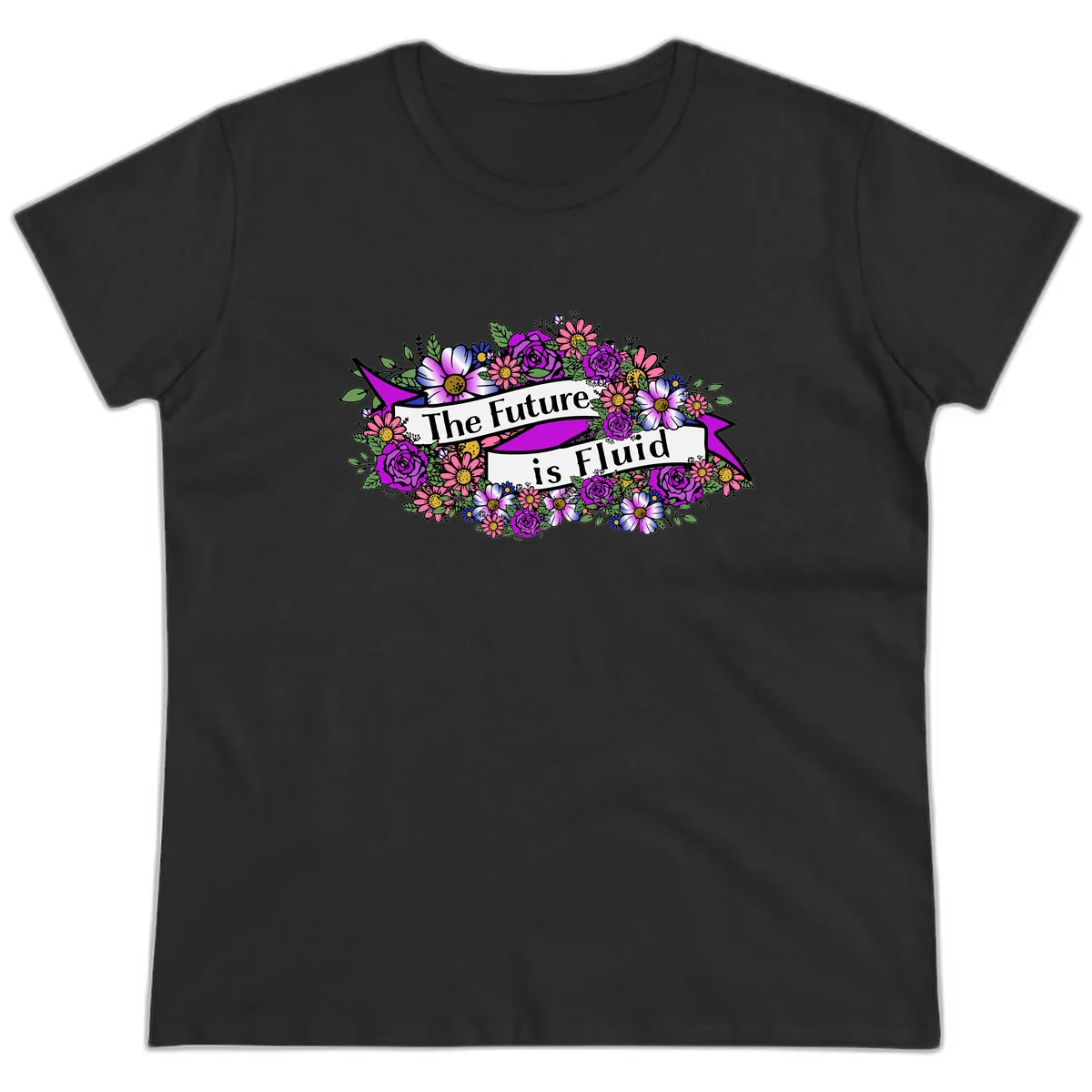 The Future Is Fluid Ladies Tee in Black