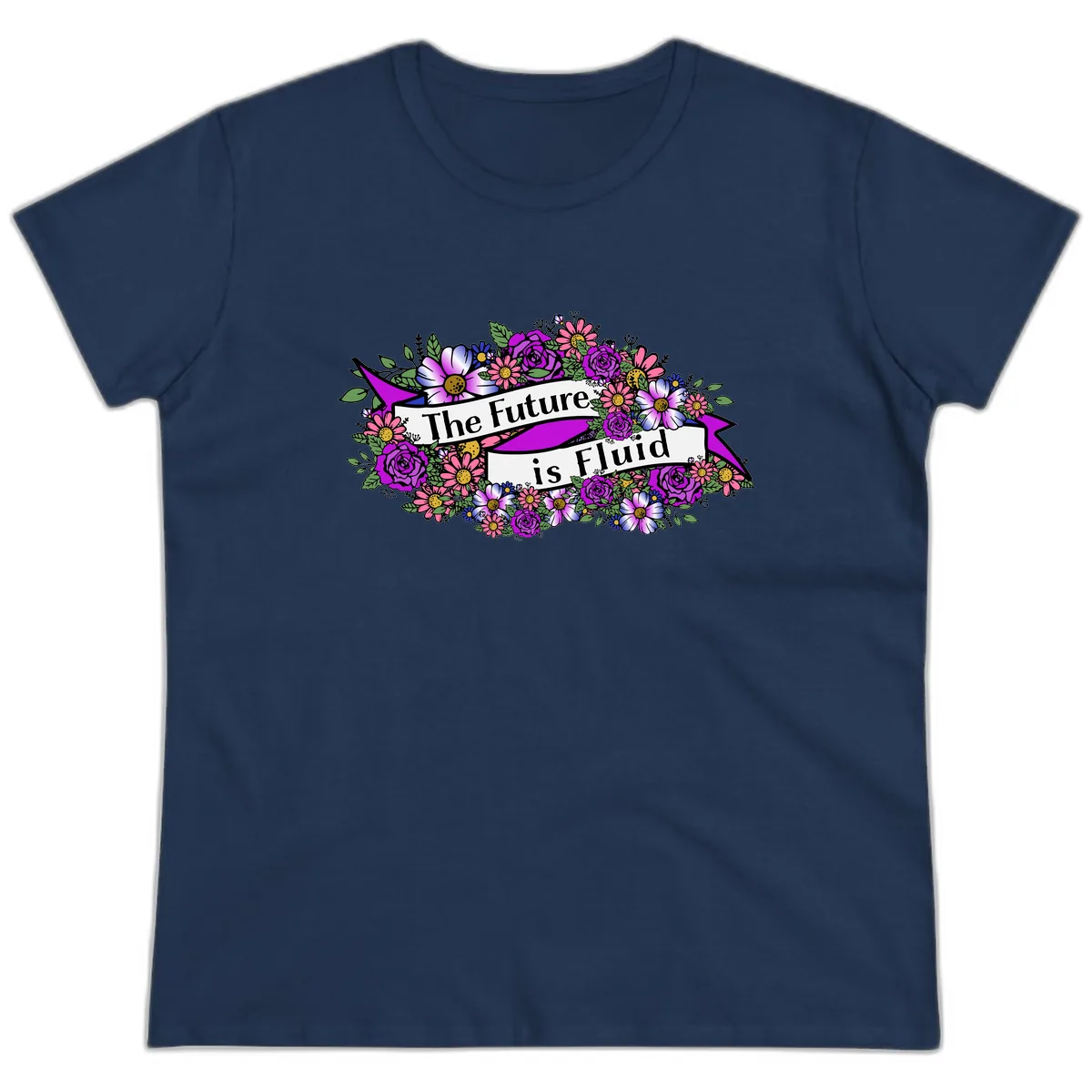 The Future Is Fluid Ladies Tee in Navy