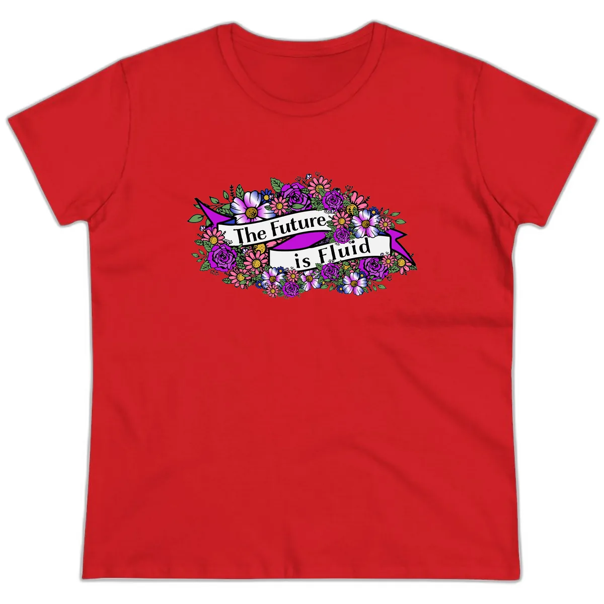 The Future Is Fluid Ladies Tee in Red
