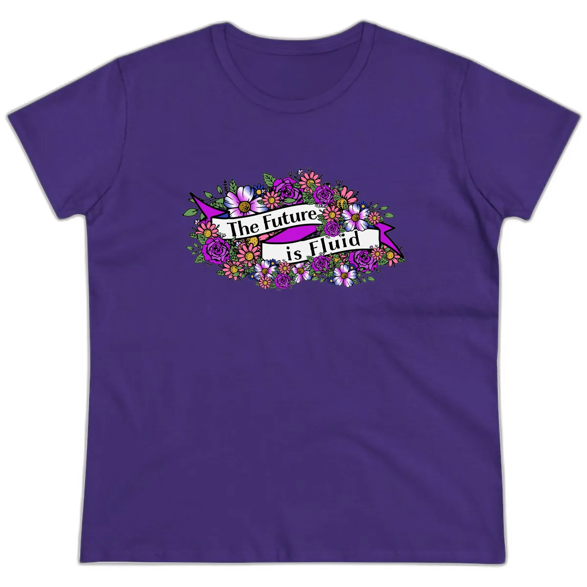 The Future Is Fluid Ladies Tee in Purple