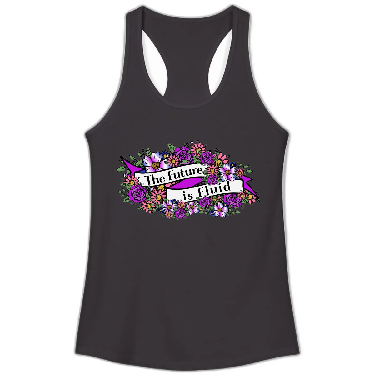 The Future Is Fluid Ladies Tank in Black