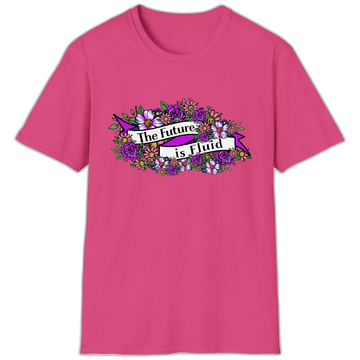 The Future Is Fluid T-Shirt in Heliconia