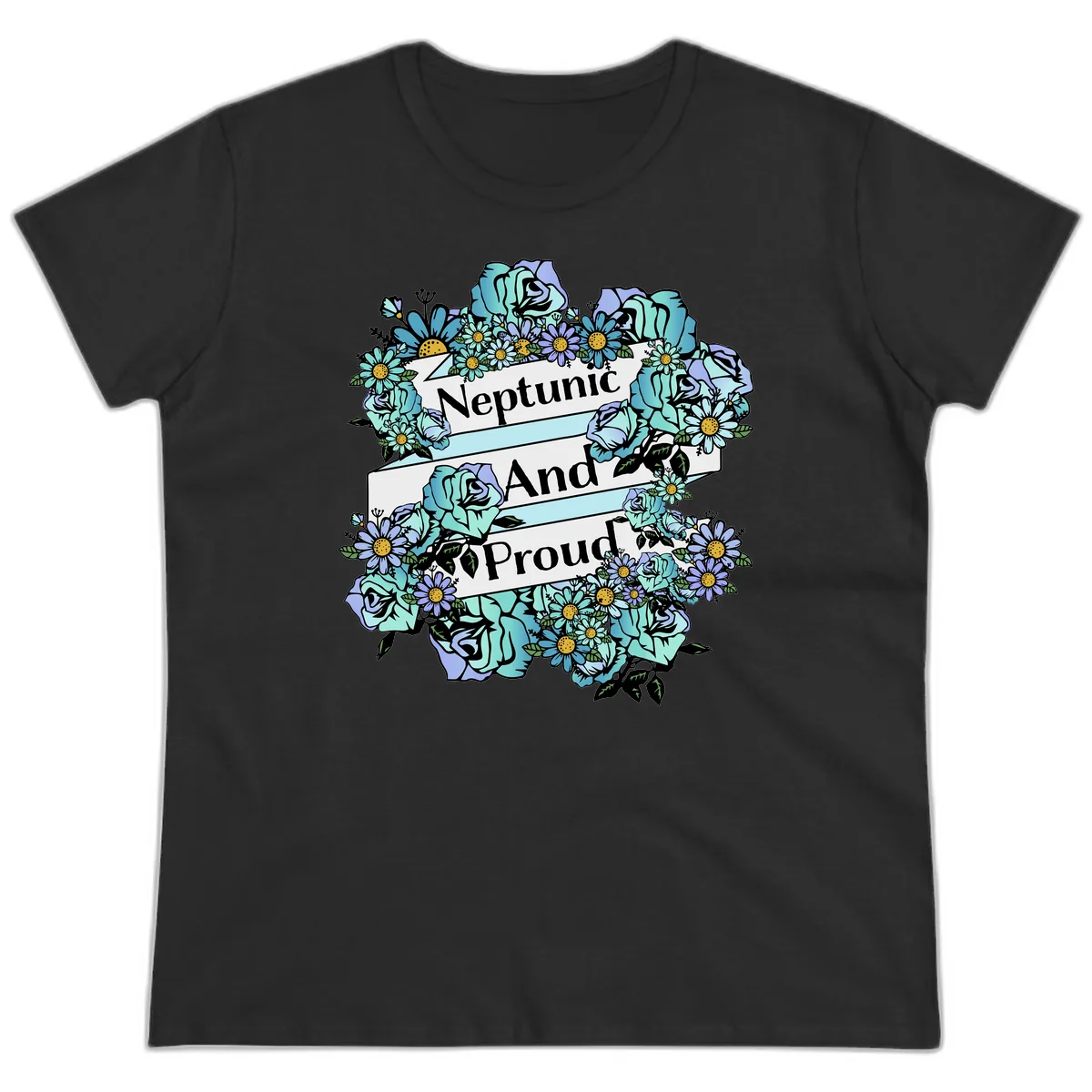 Neptunic And Proud Ladies Tee in Black