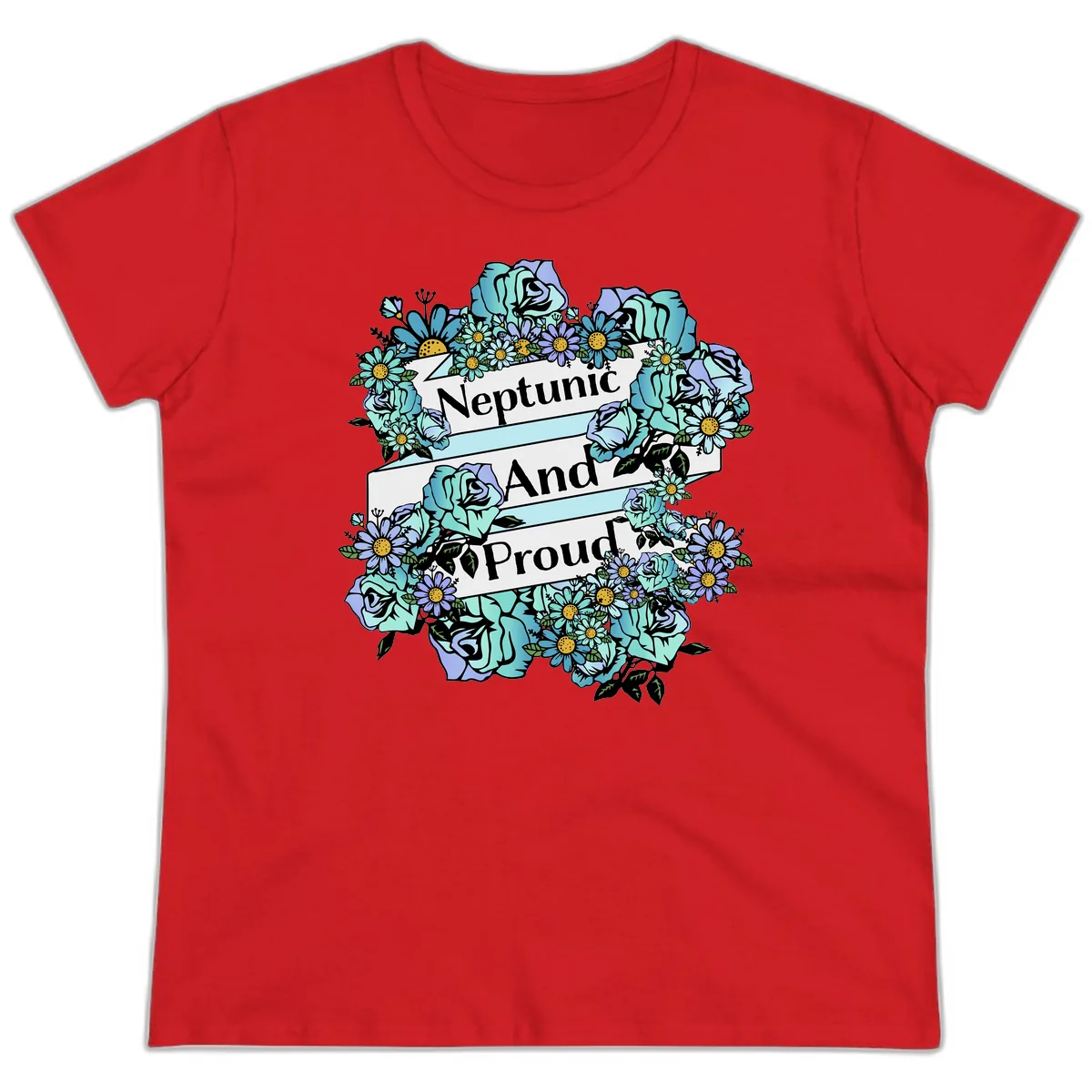 Neptunic And Proud Ladies Tee in Red