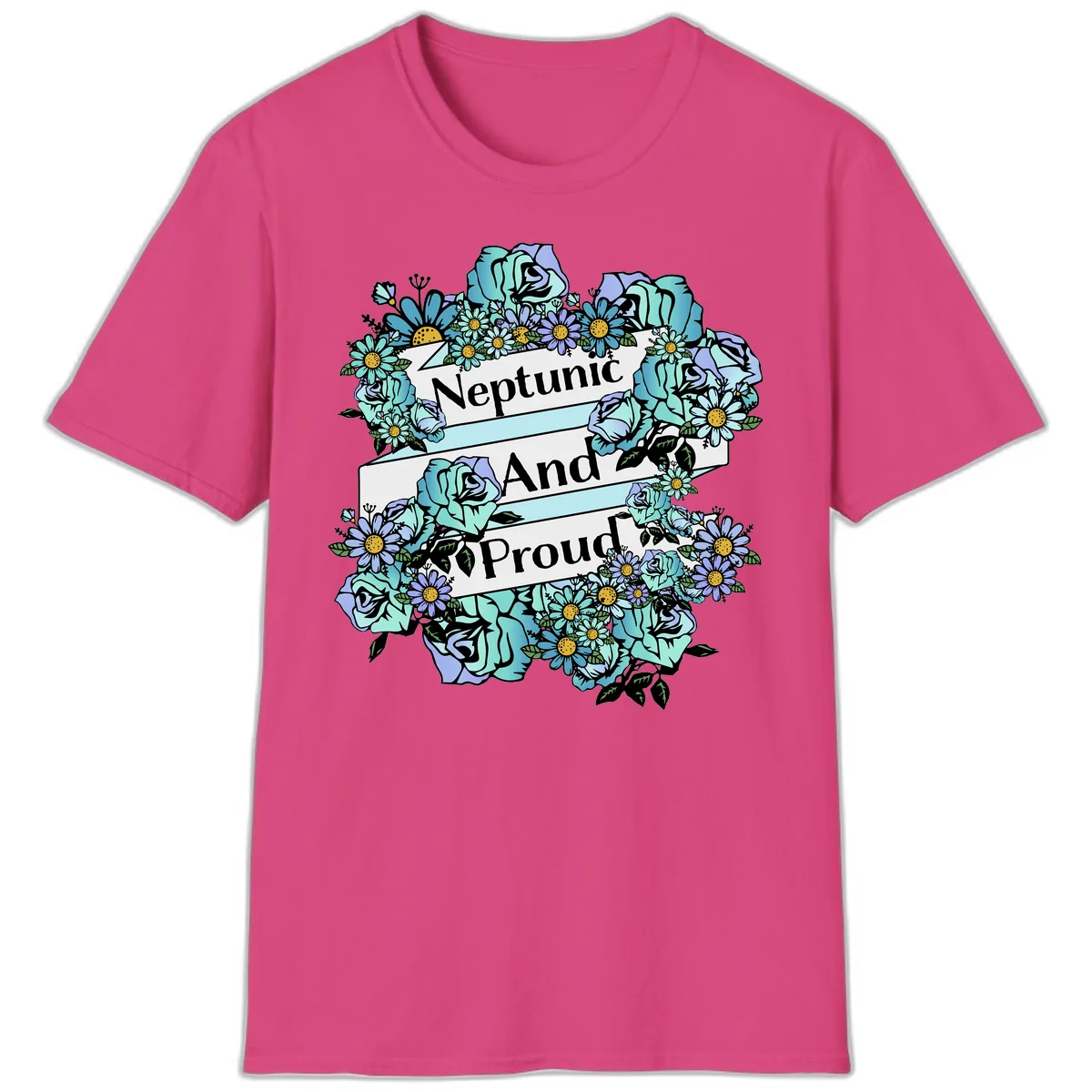 Neptunic And Proud T-Shirt in Heliconia