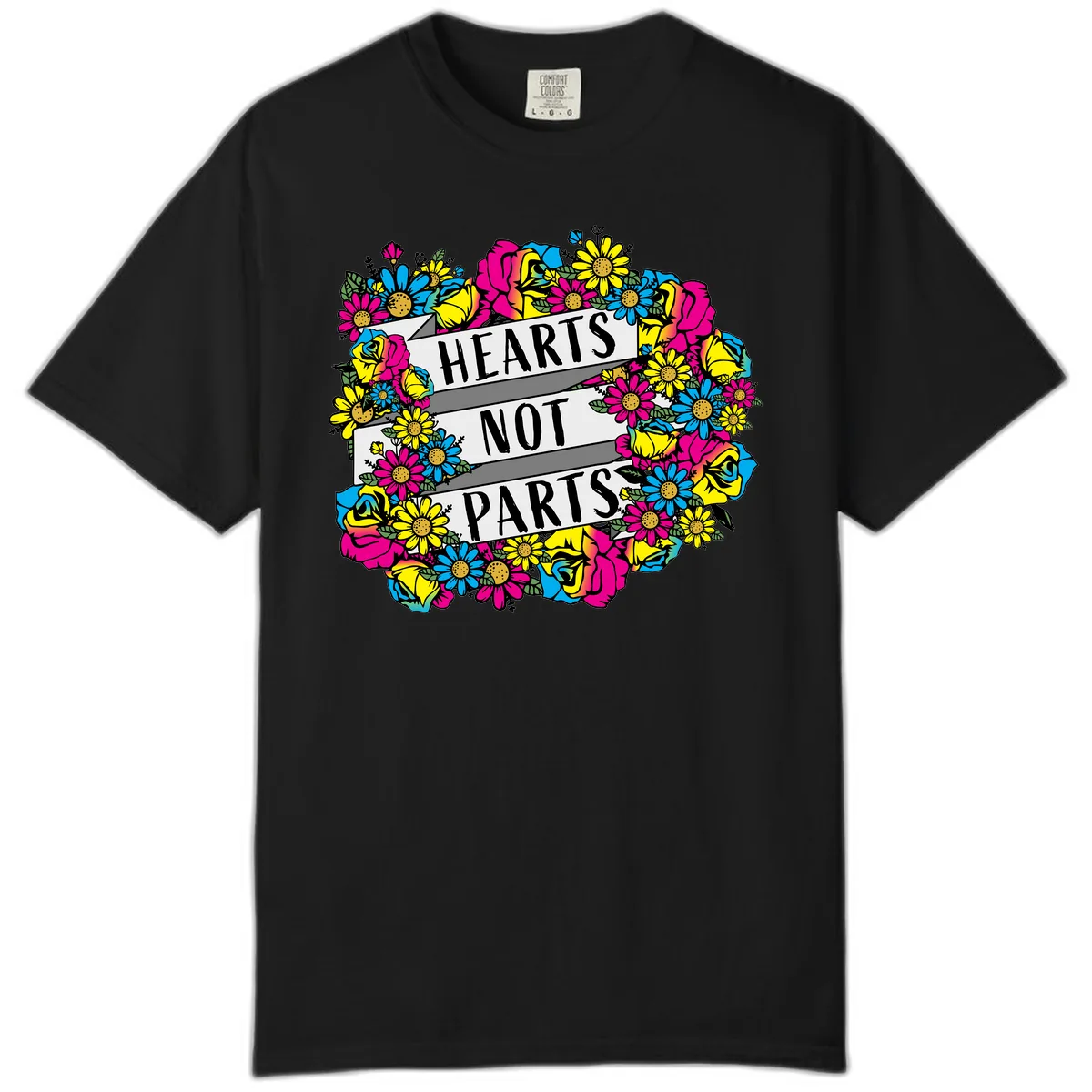 Hearts Not Parts Comfort Color in Black