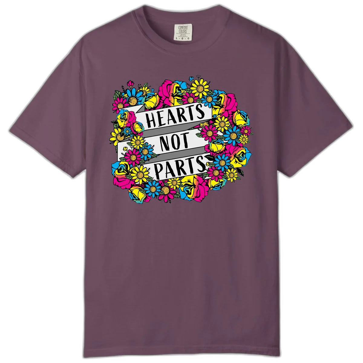 Hearts Not Parts Comfort Color in Berry