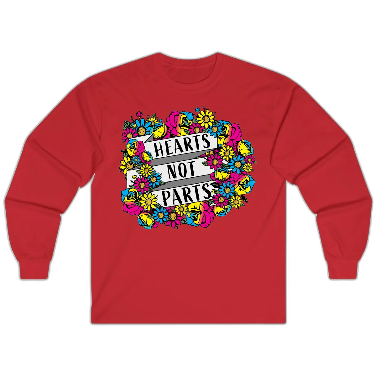 Hearts Not Parts Long Sleeve in Red