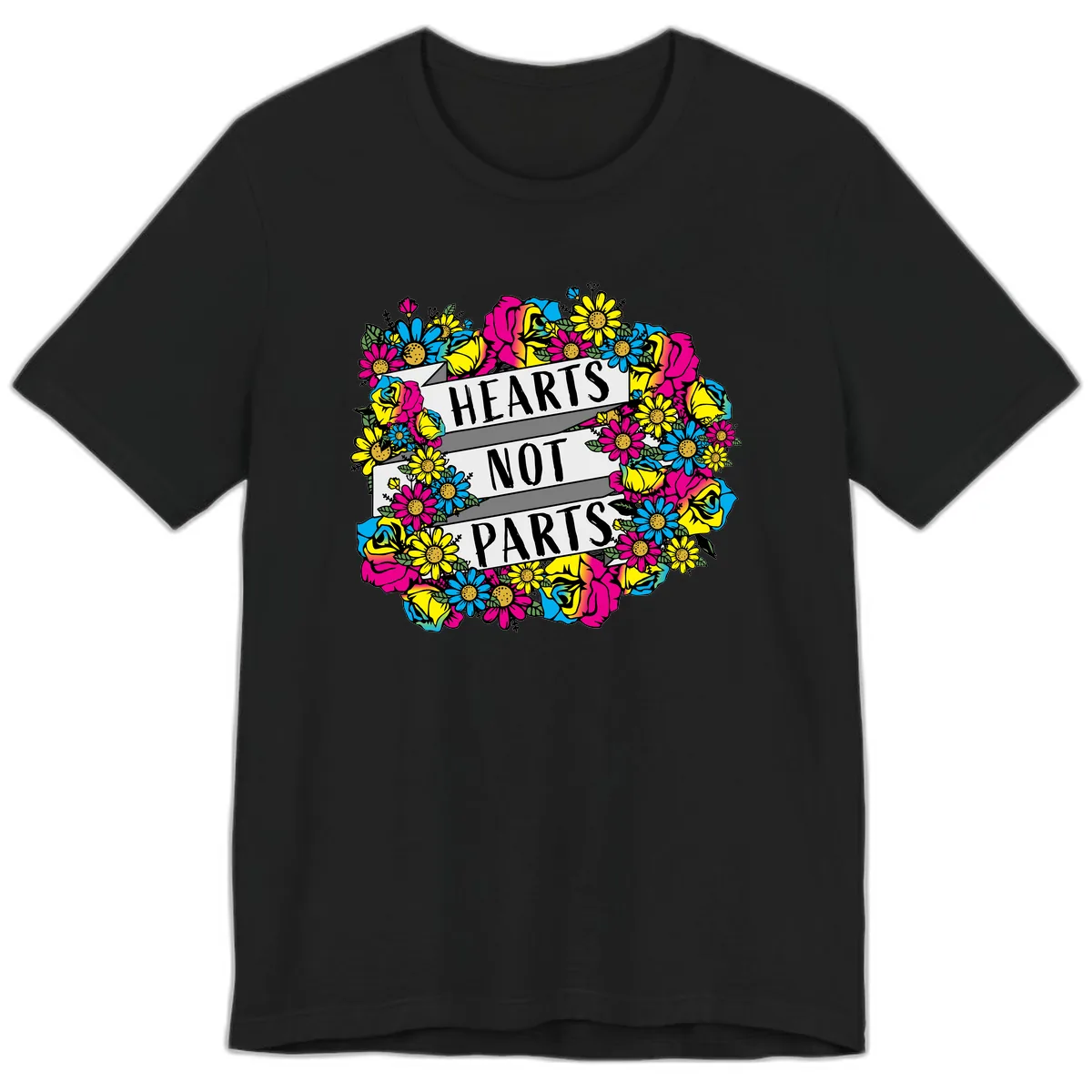 Hearts Not Parts Premium T-Shirt in Black