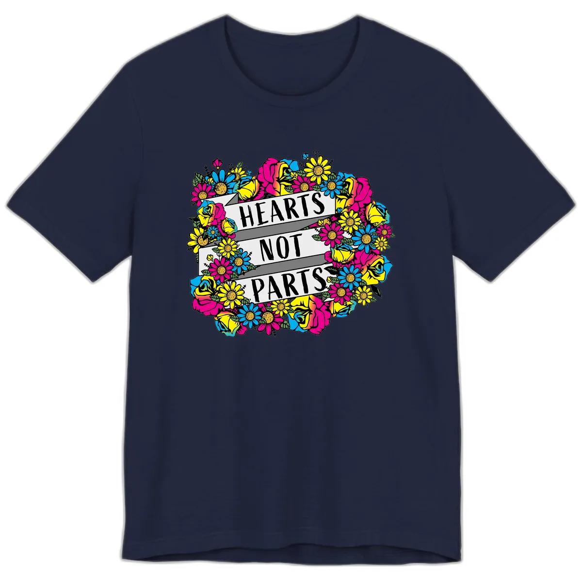 Hearts Not Parts Premium T-Shirt in Navy