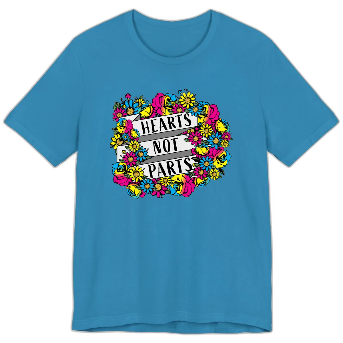 Hearts Not Parts Premium T-Shirt in Aqua