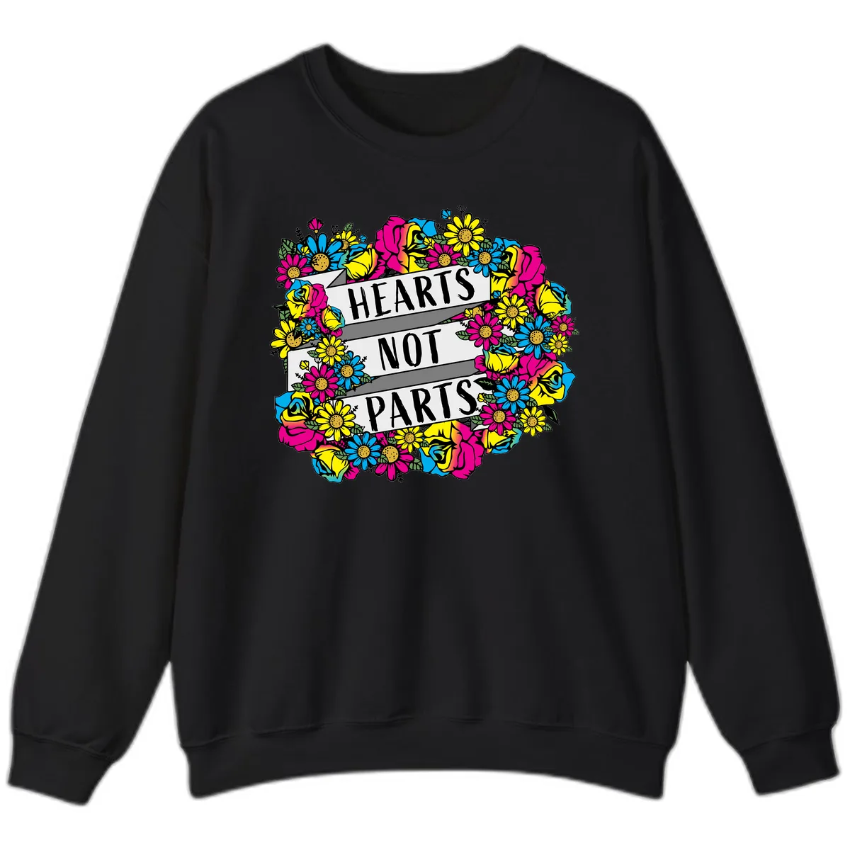 Hearts Not Parts Sweatshirt in Black