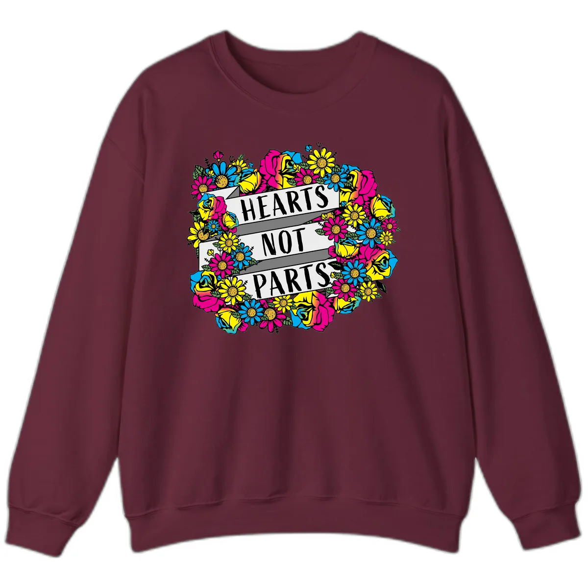 Hearts Not Parts Sweatshirt in Maroon