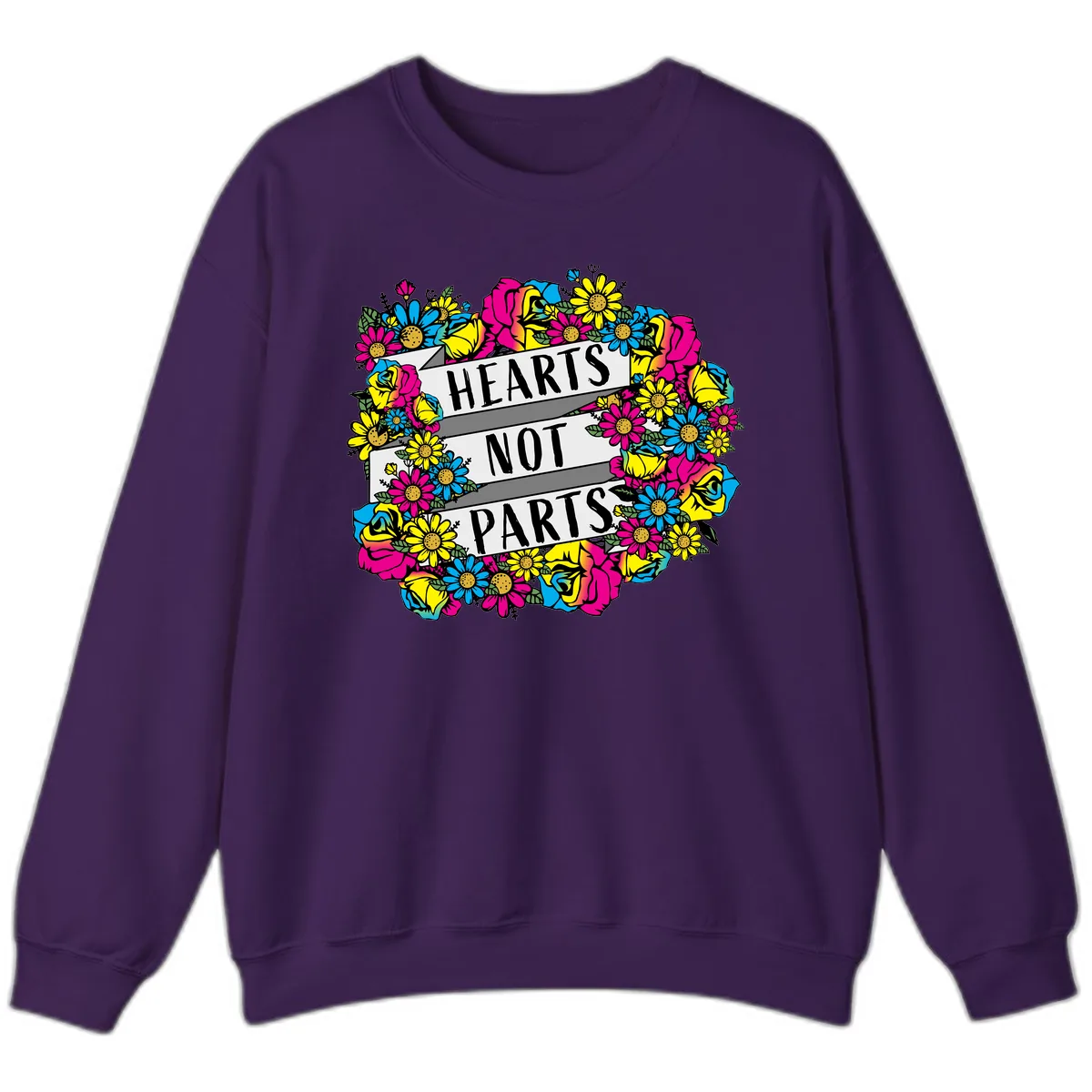 Hearts Not Parts Sweatshirt in Purple