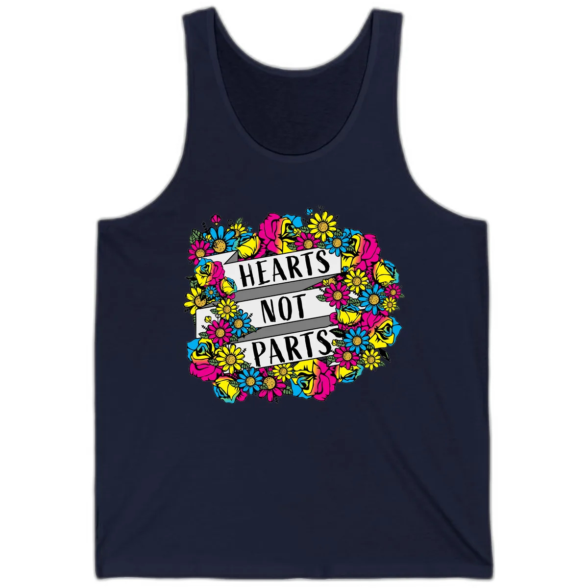 Hearts Not Parts Tank in Navy