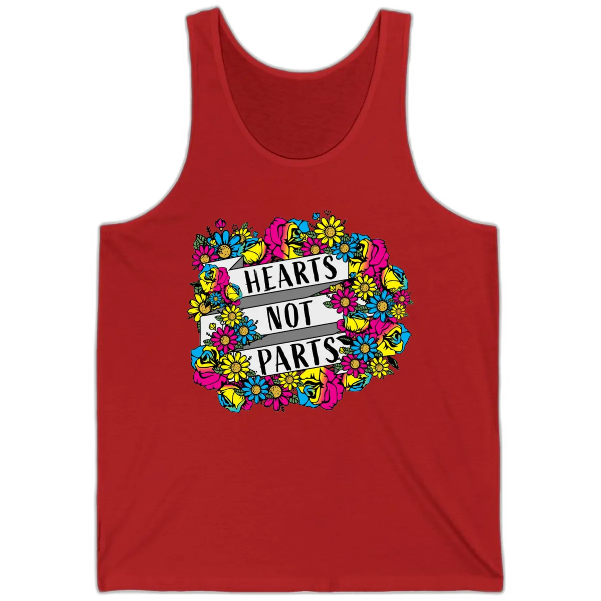 Hearts Not Parts Tank in Red