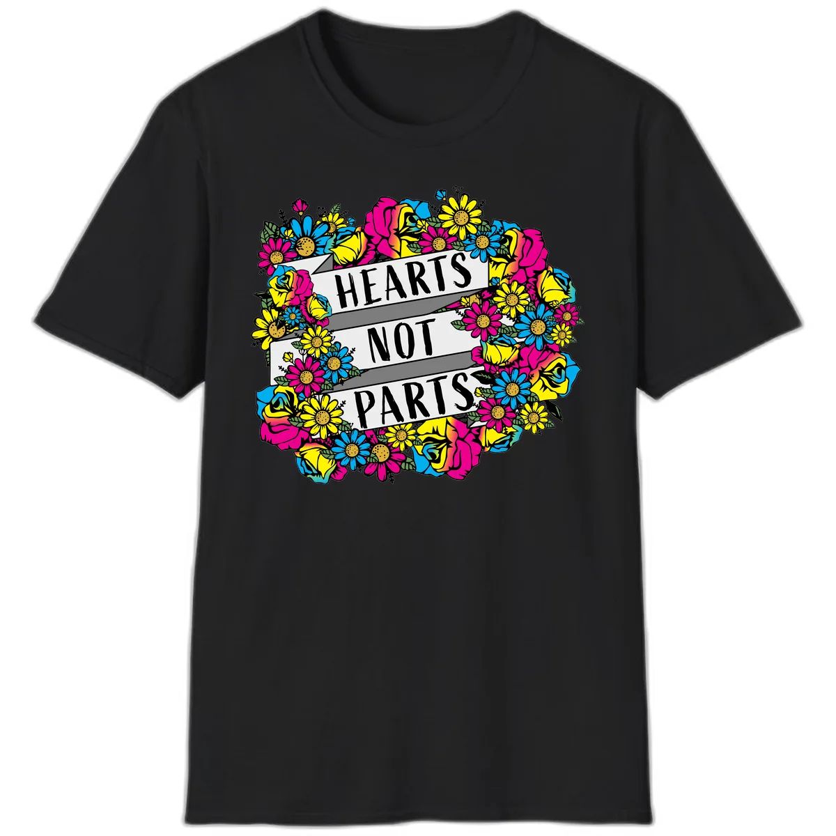 Hearts Not Parts T-Shirt in Black