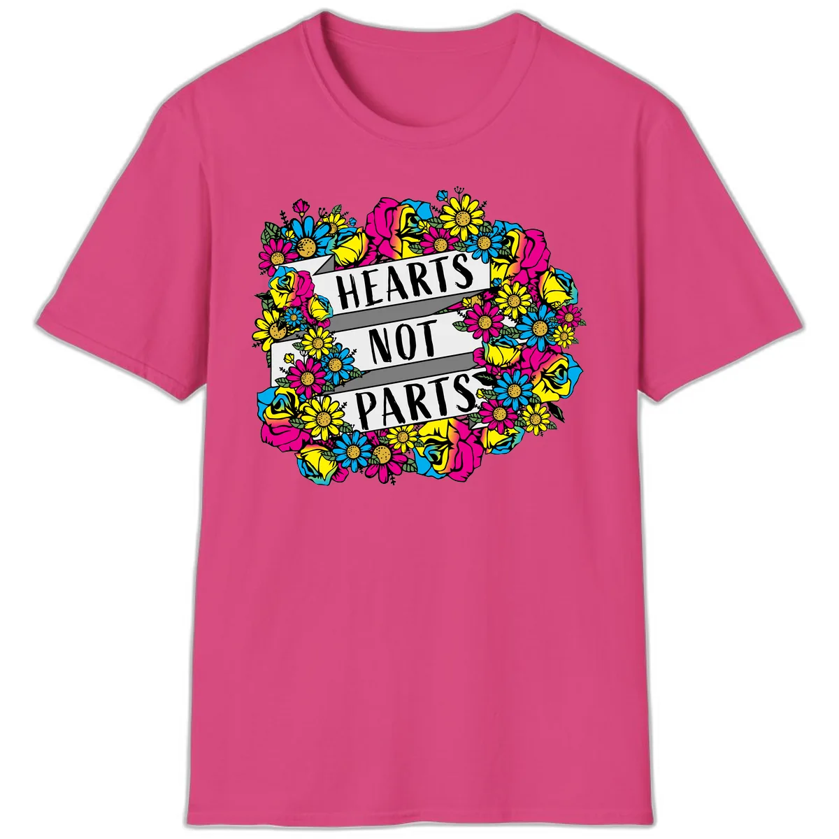 Hearts Not Parts T-Shirt in Heliconia