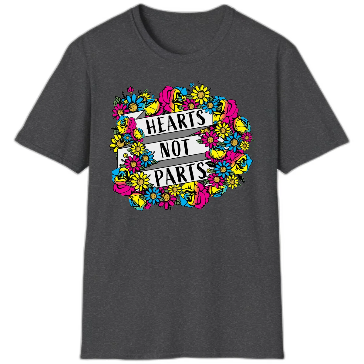 Hearts Not Parts T-Shirt in Dark Heather