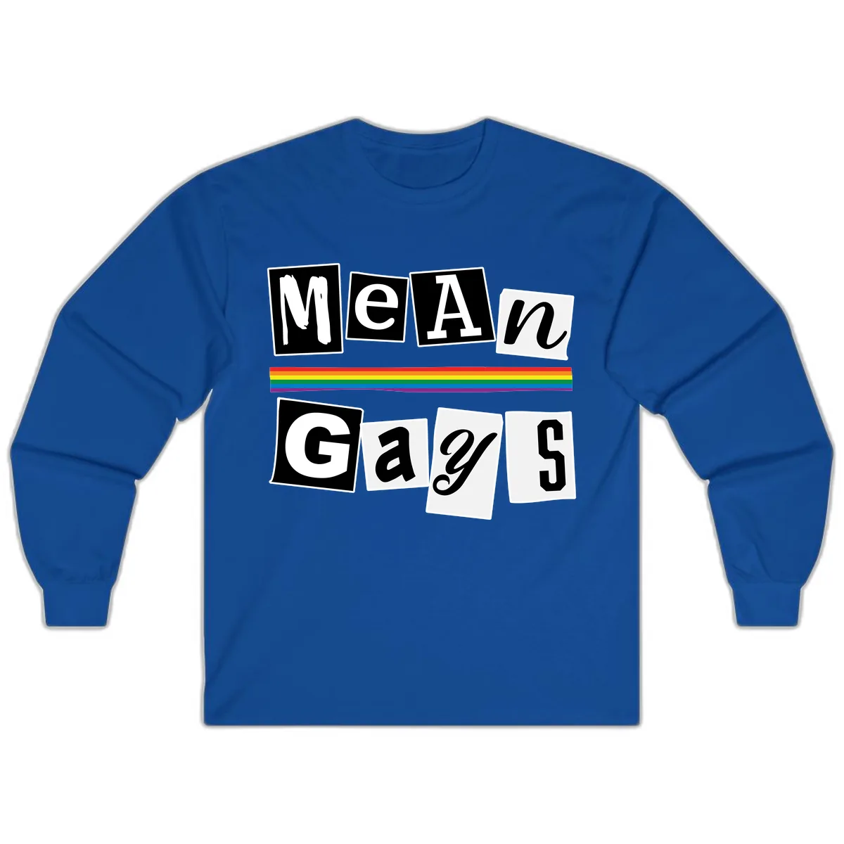 Mean Gays Pride Graphic Design Long Sleeve in Royal