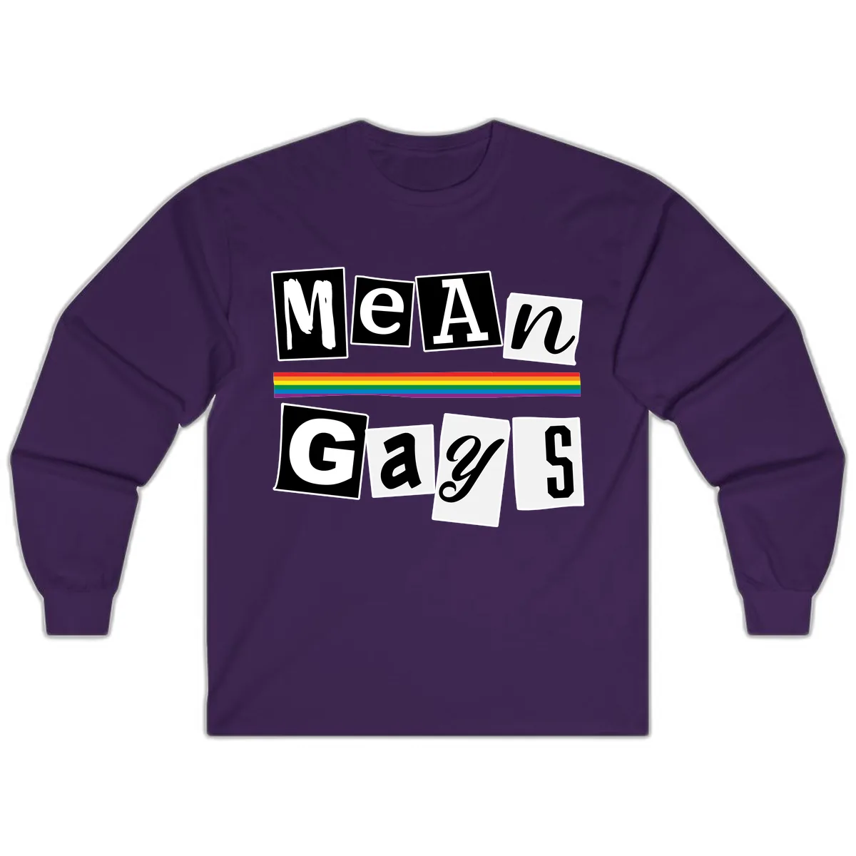 Mean Gays Pride Graphic Design Long Sleeve in Purple
