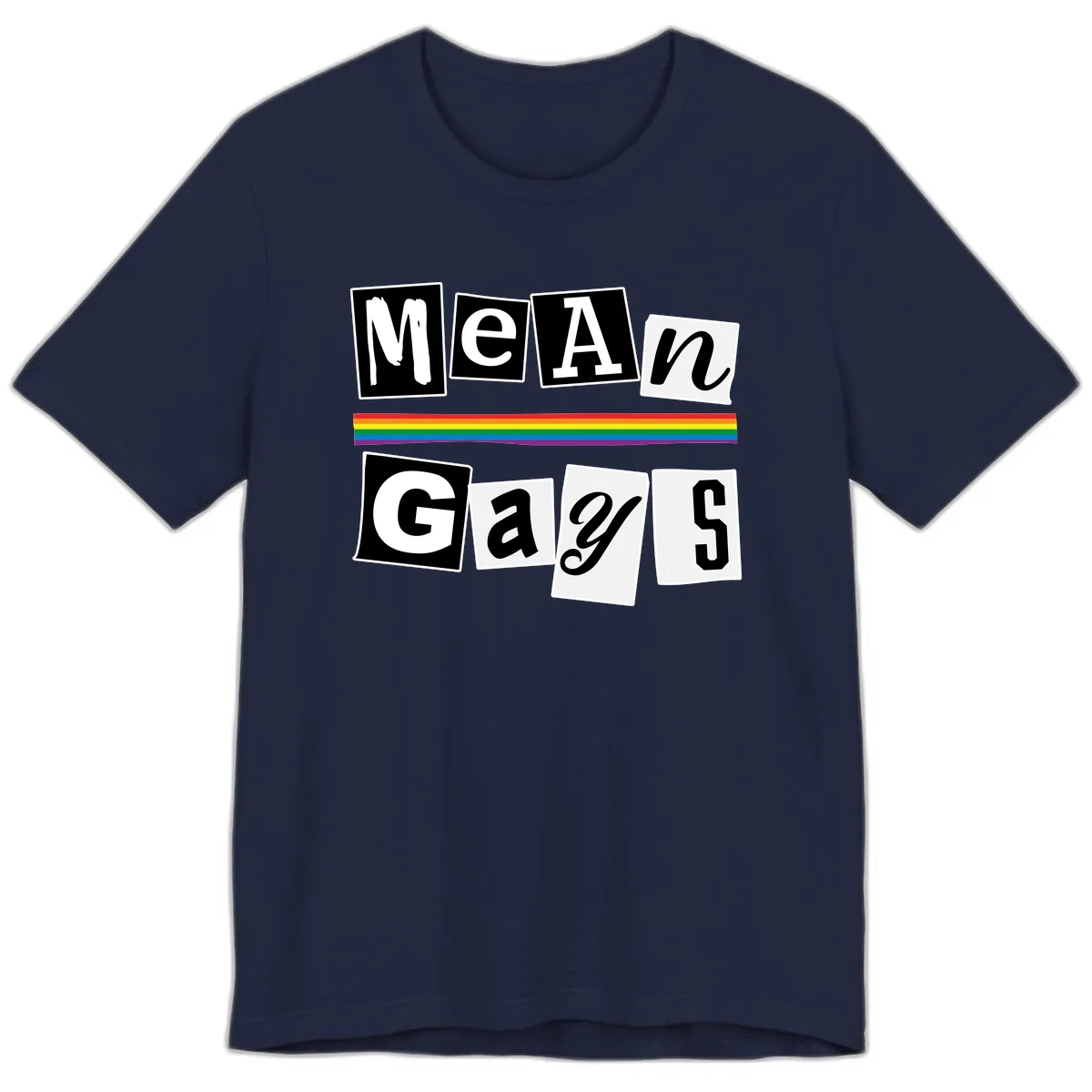 Mean Gays Pride Graphic Design Premium T-Shirt in Navy