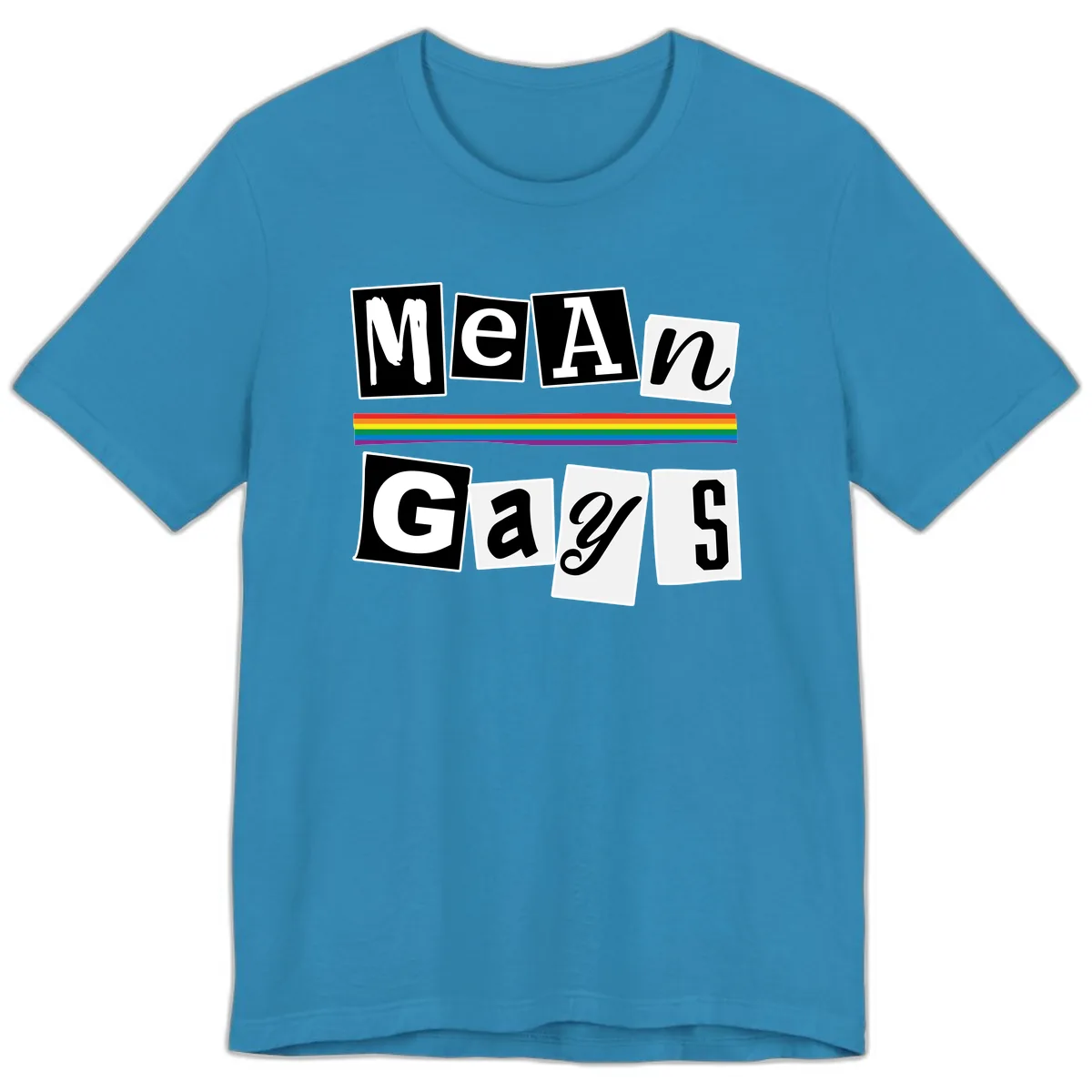 Mean Gays Pride Graphic Design Premium T-Shirt in Aqua