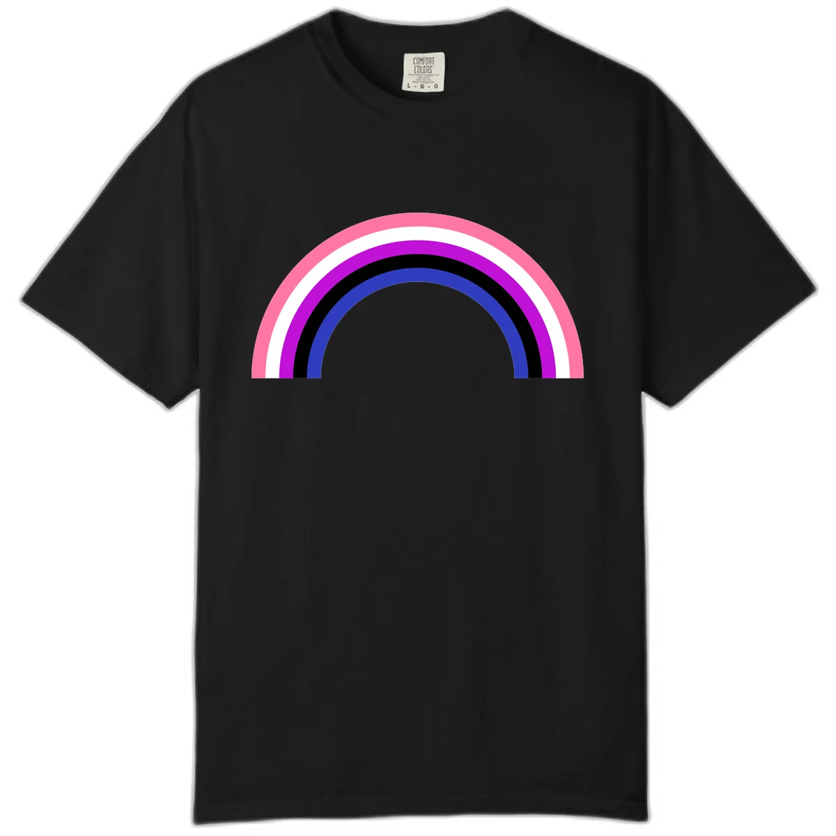 Pride Rainbow Stripes Comfort Color in Black