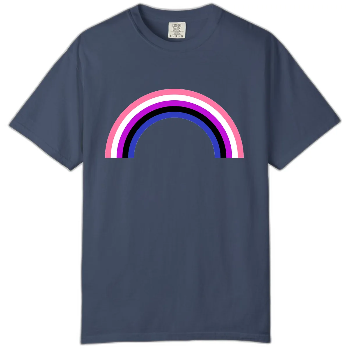 Pride Rainbow Stripes Comfort Color in Midnight