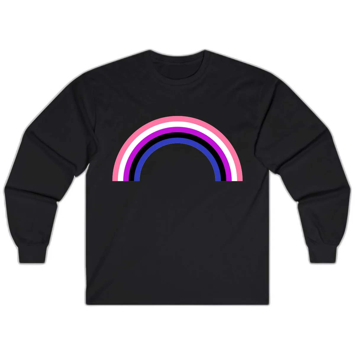 Pride Rainbow Stripes Long Sleeve in Black