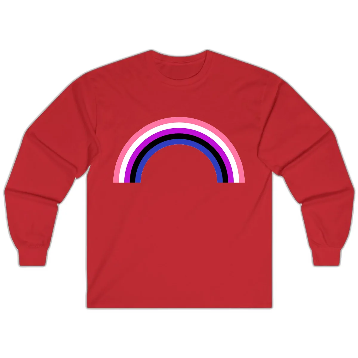 Pride Rainbow Stripes Long Sleeve in Red