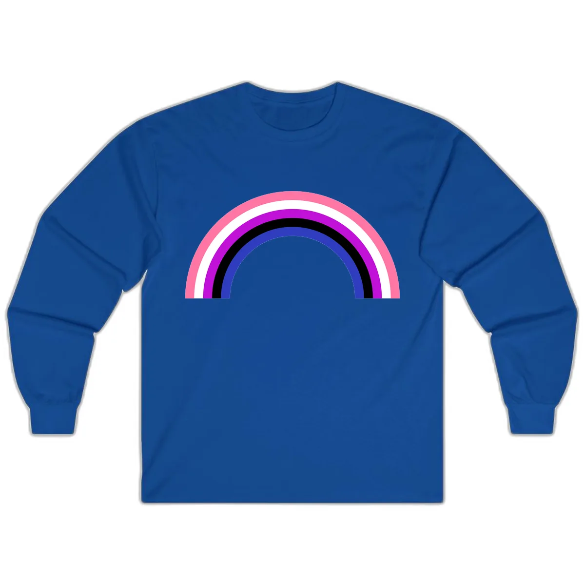 Pride Rainbow Stripes Long Sleeve in Royal
