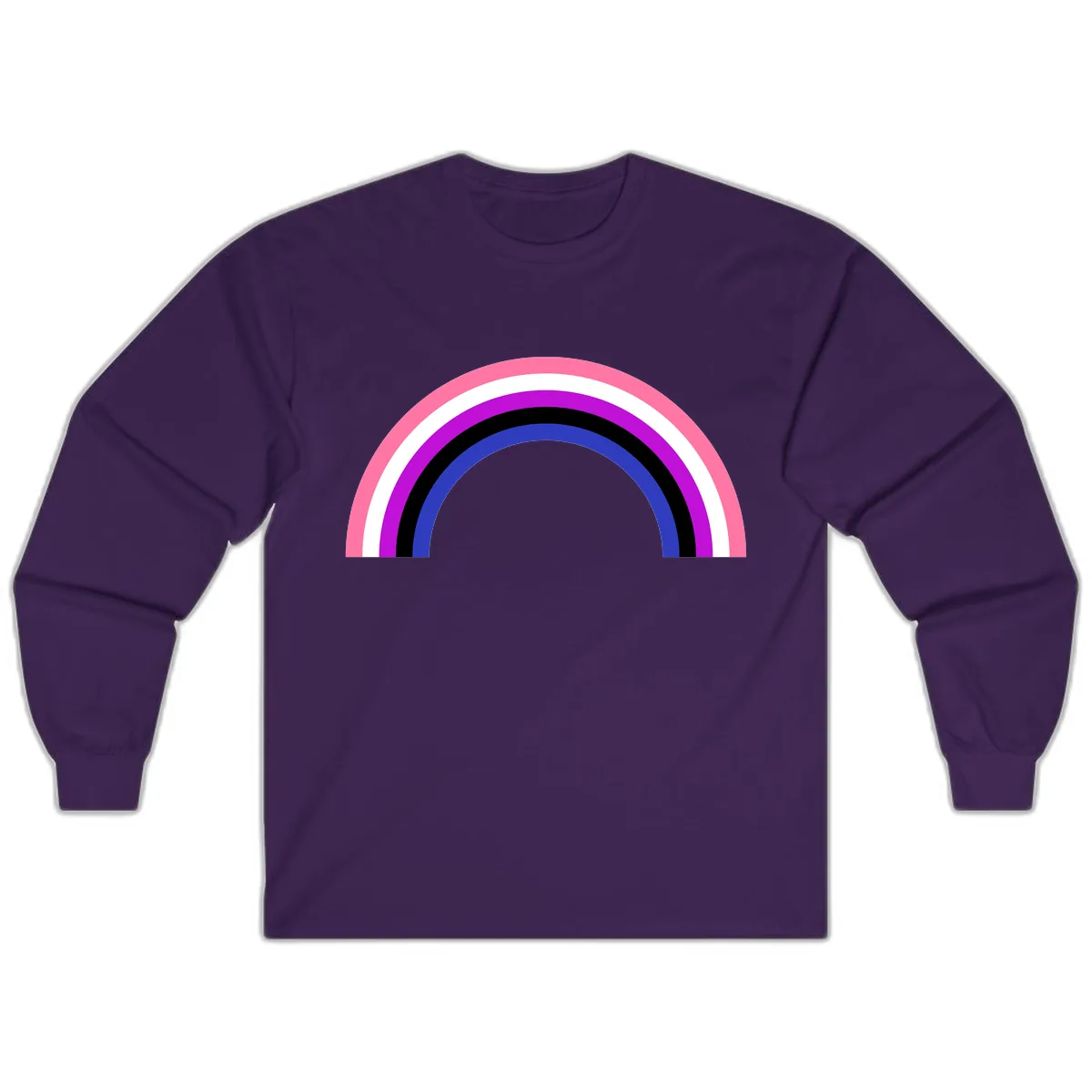 Pride Rainbow Stripes Long Sleeve in Purple