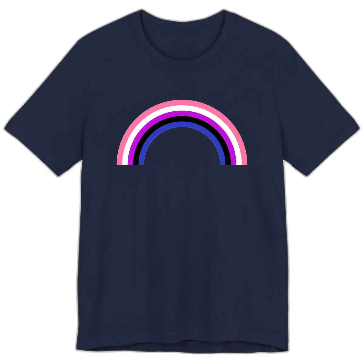 Pride Rainbow Stripes Premium T-Shirt in Navy