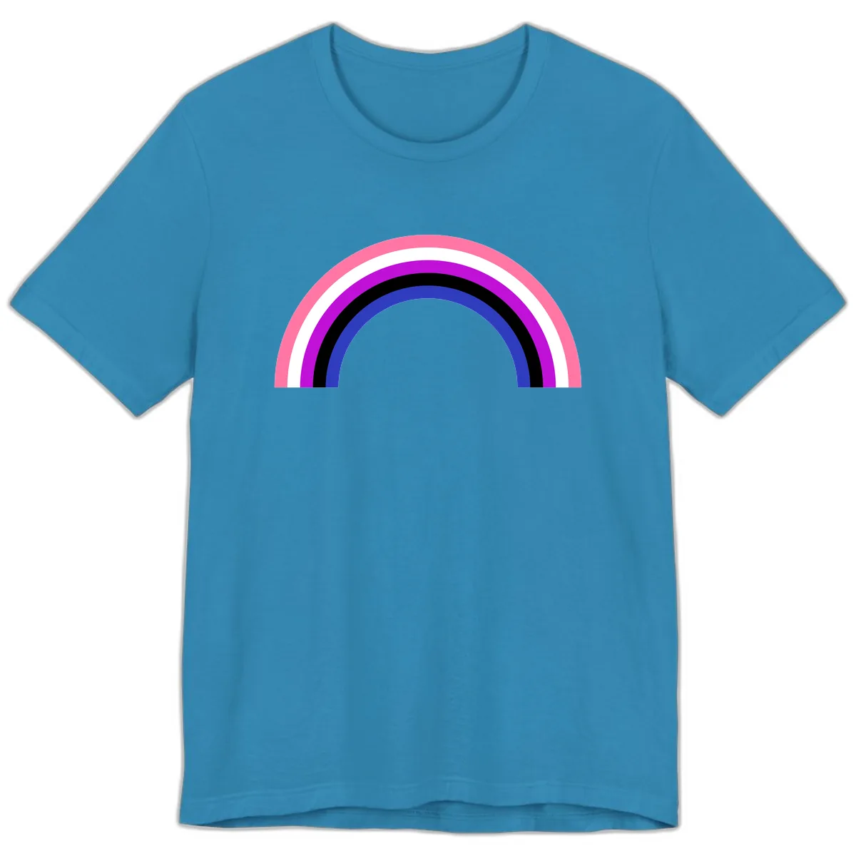Pride Rainbow Stripes Premium T-Shirt in Aqua