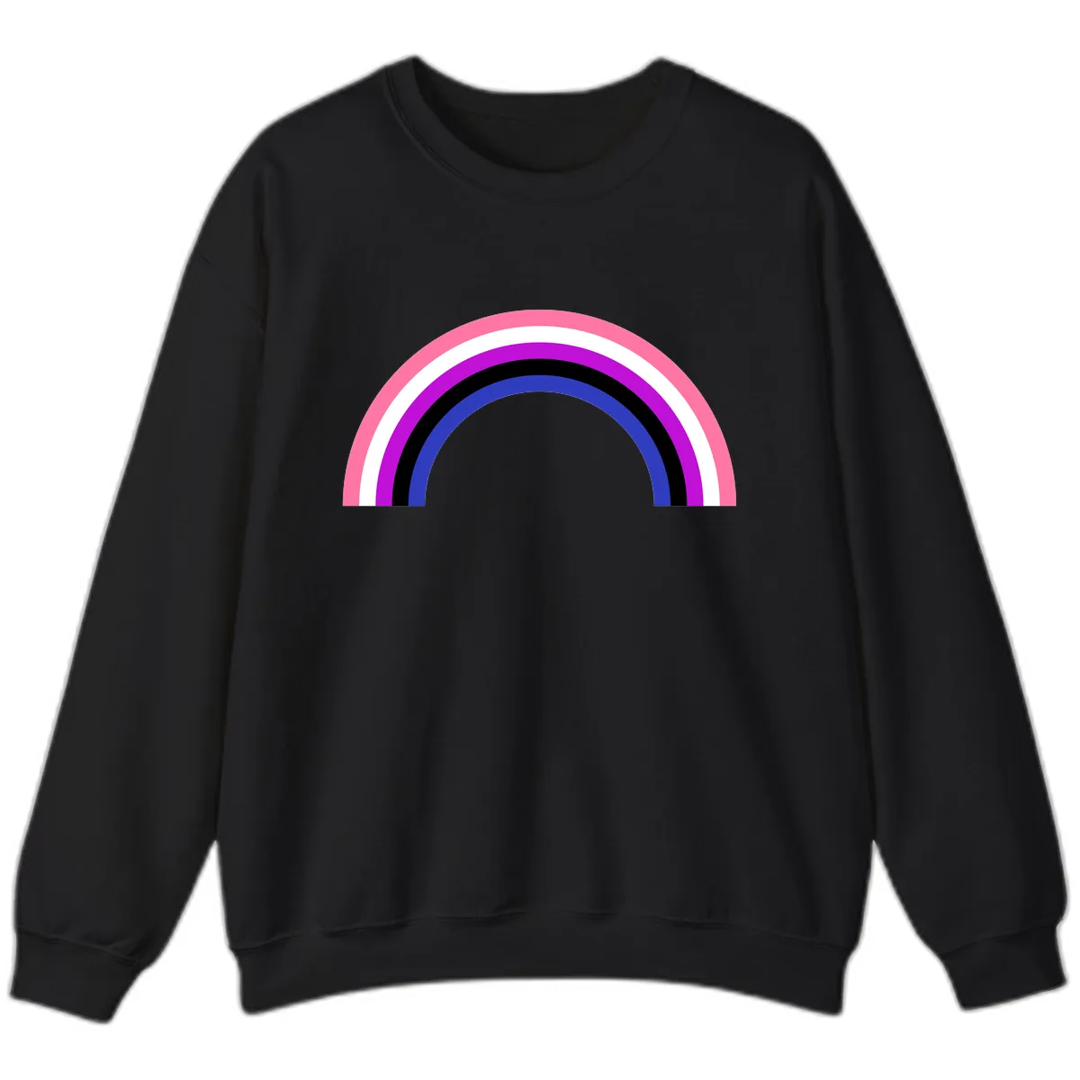 Pride Rainbow Stripes Sweatshirt in Black