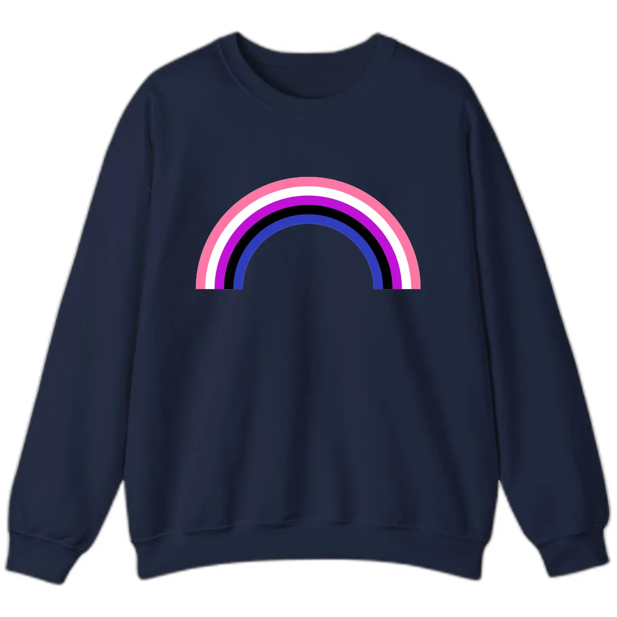 Pride Rainbow Stripes Sweatshirt in Navy
