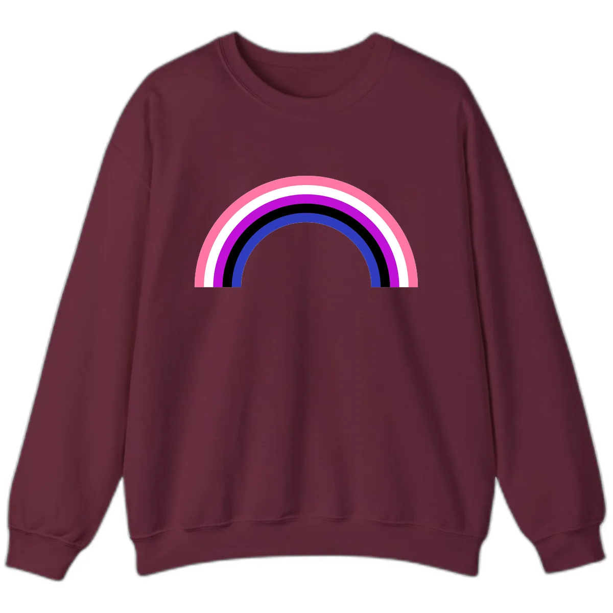 Pride Rainbow Stripes Sweatshirt in Maroon