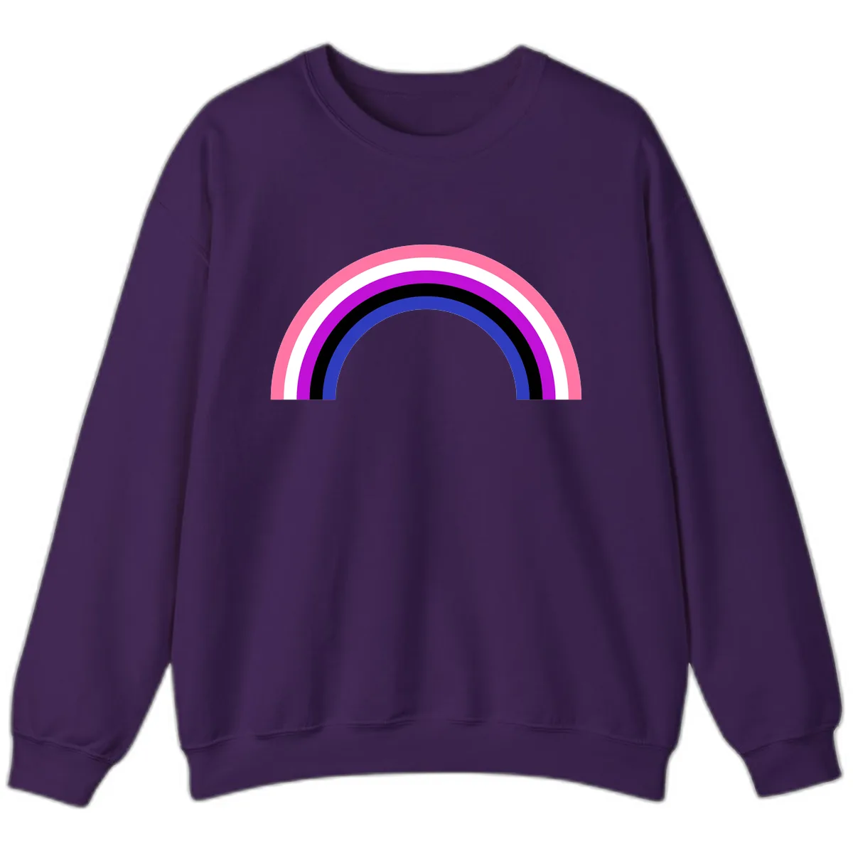Pride Rainbow Stripes Sweatshirt in Purple