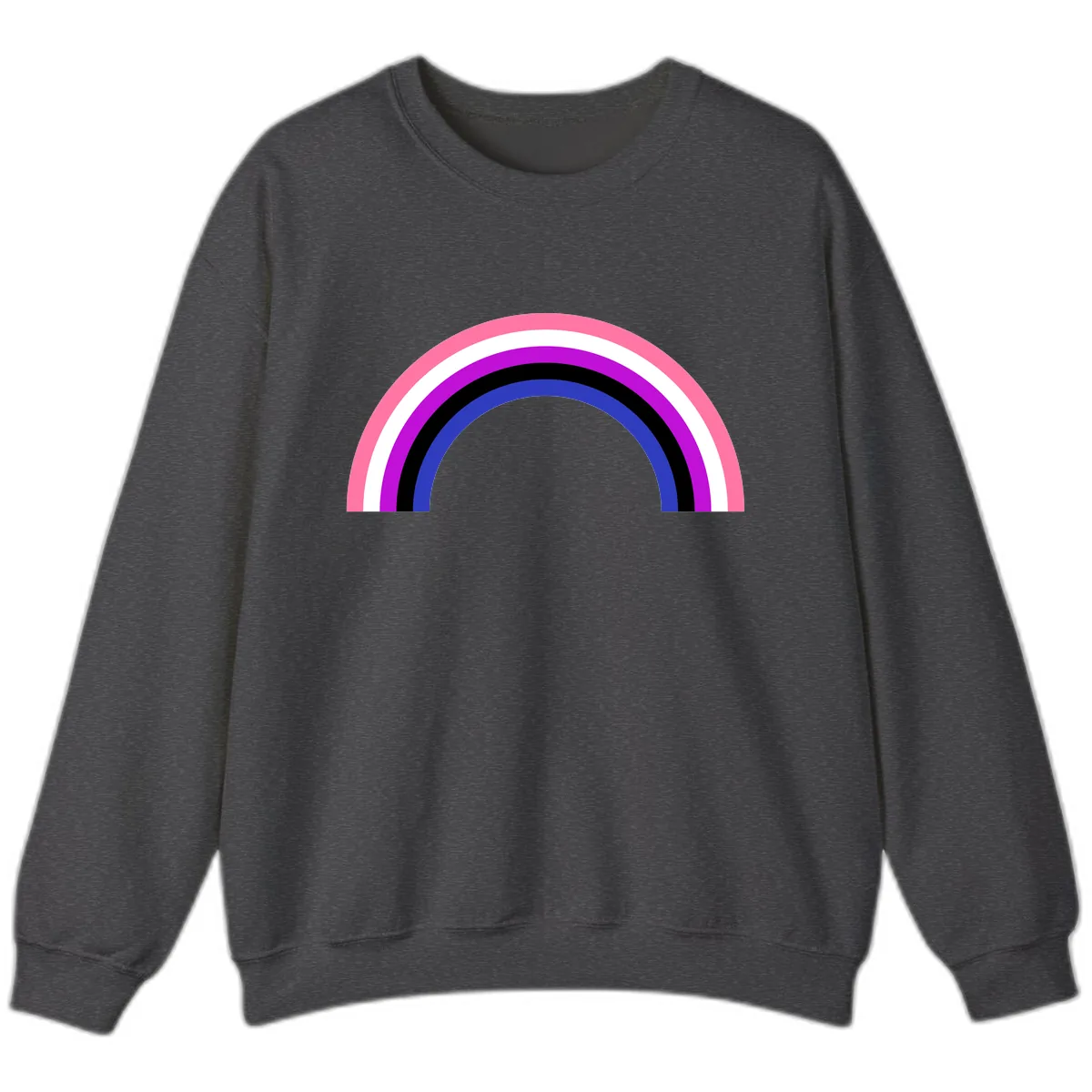 Pride Rainbow Stripes Sweatshirt in Dark Heather