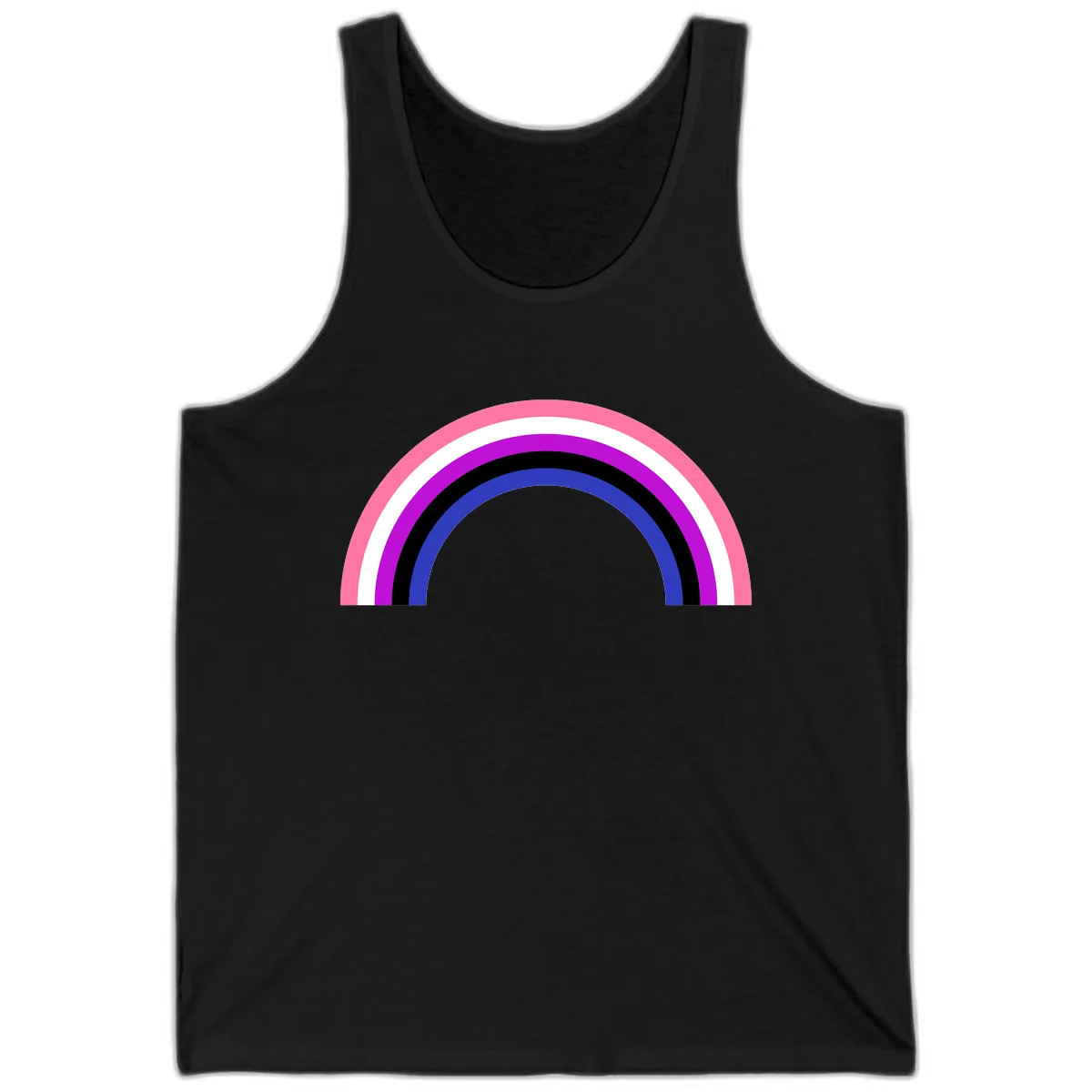 Pride Rainbow Stripes Tank in Black