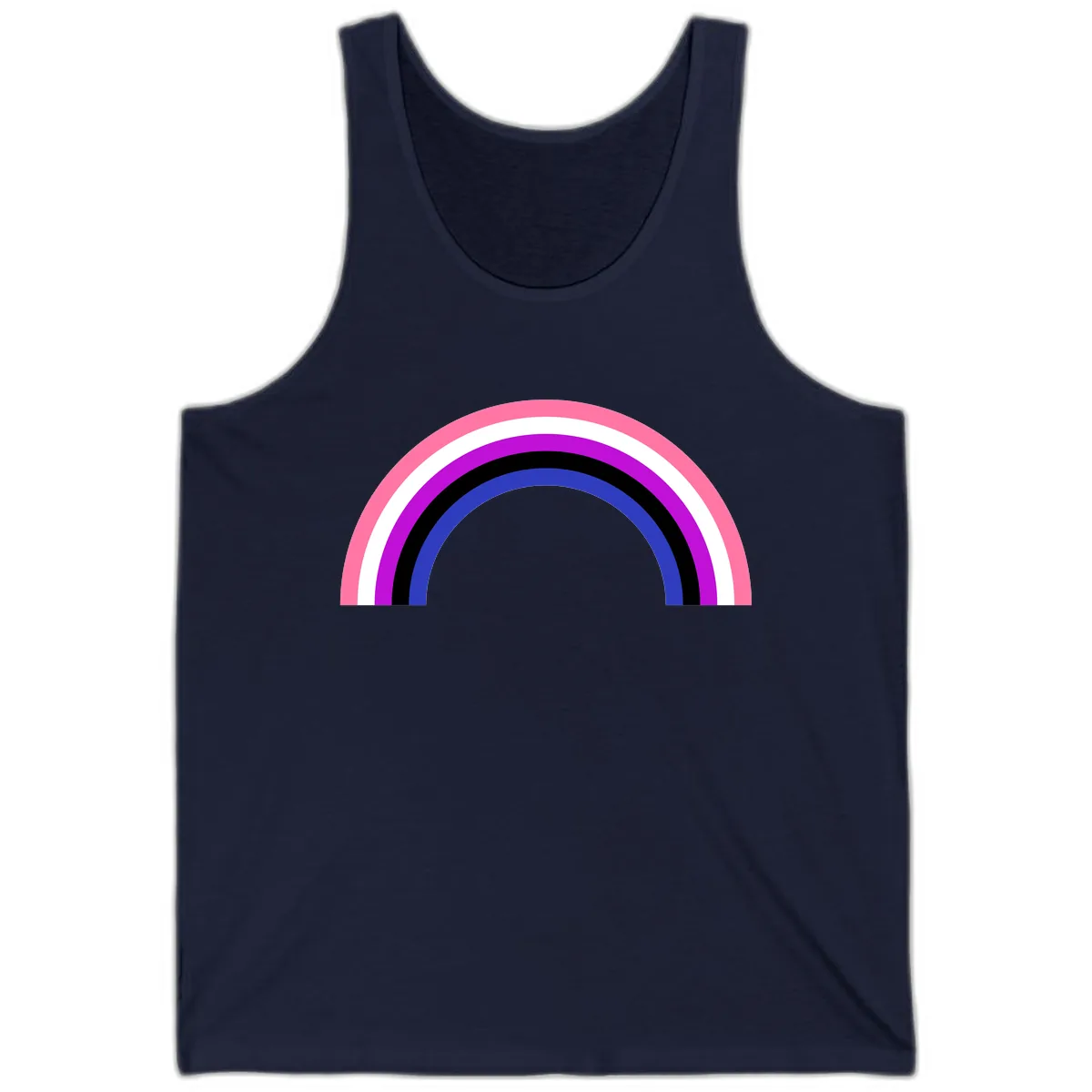 Pride Rainbow Stripes Tank in Navy