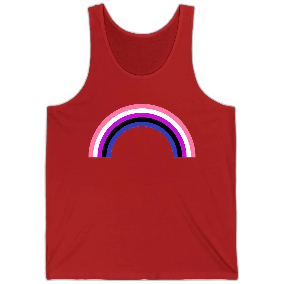 Pride Rainbow Stripes Tank in Red