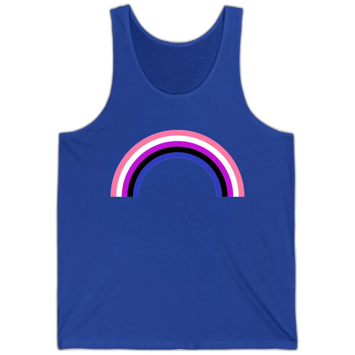 Pride Rainbow Stripes Tank in True Royal