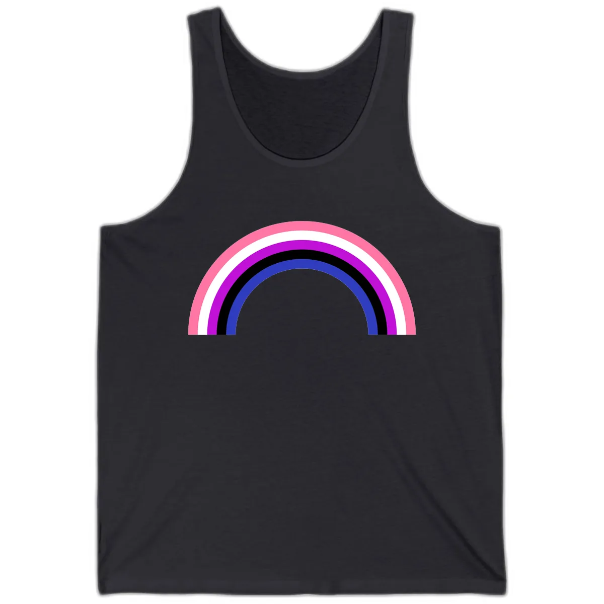Pride Rainbow Stripes Tank in Dark Grey
