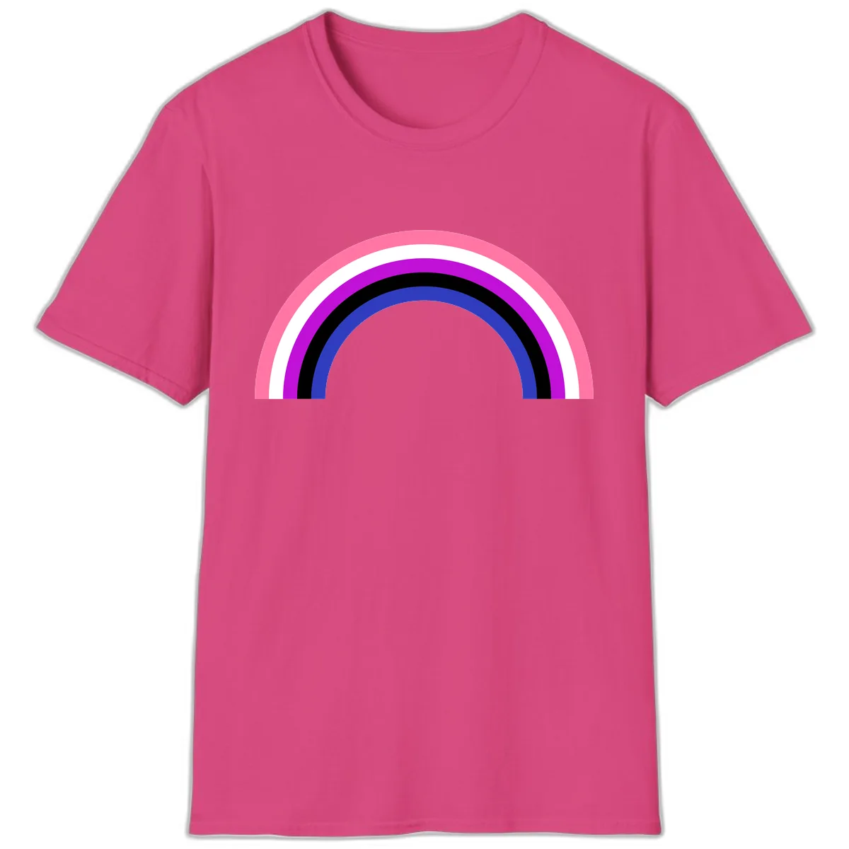 Pride Rainbow Stripes T-Shirt in Heliconia