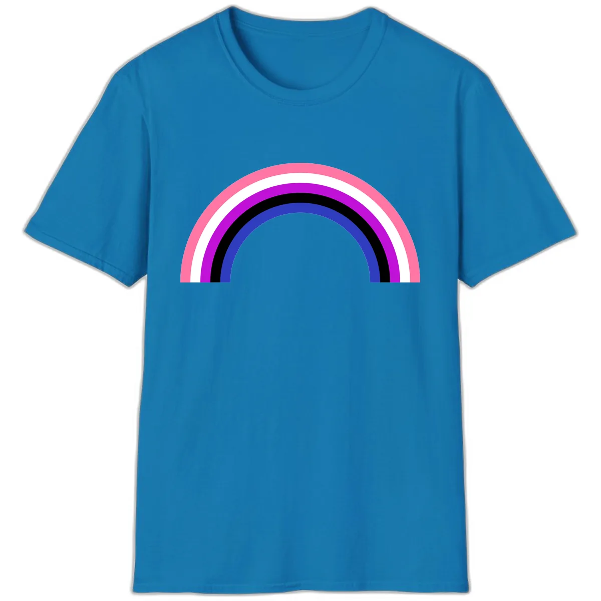 Pride Rainbow Stripes T-Shirt in Sapphire