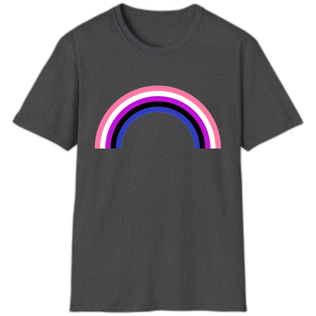 Pride Rainbow Stripes T-Shirt in Dark Heather